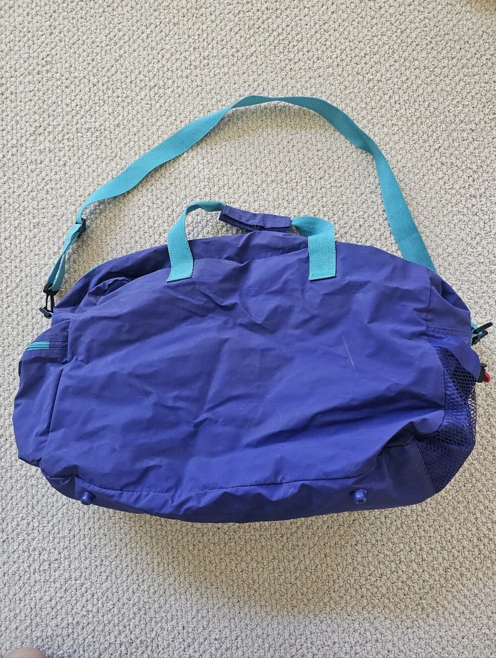 Dunlop Vintage 90s Duffel Bag Teal Turquoise Purple